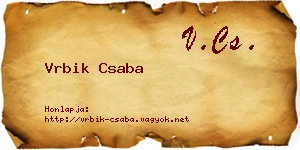 Vrbik Csaba névjegykártya