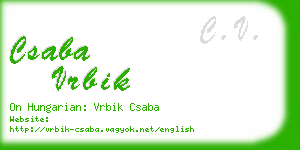 csaba vrbik business card
